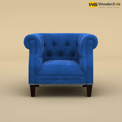 Olivia Wing Chair (Velvet, Royal Blue)