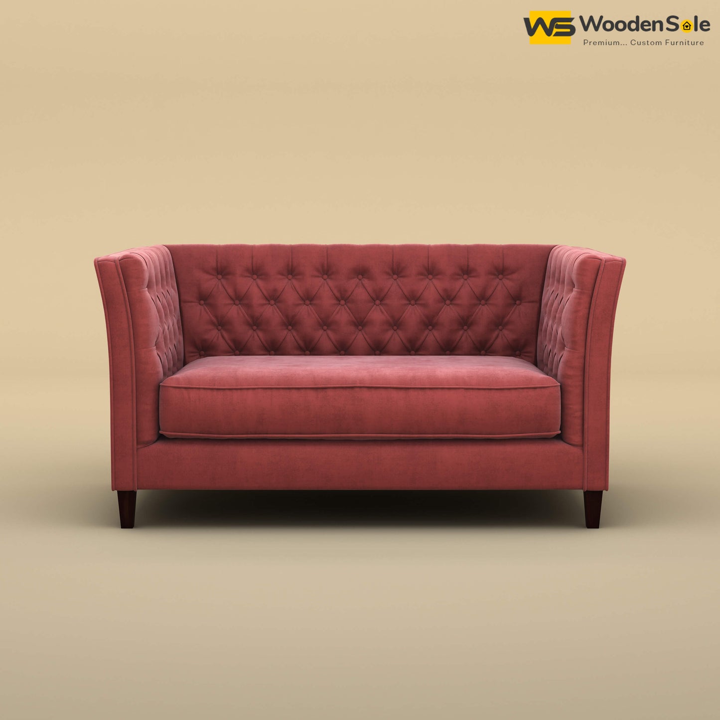 Divit Loveseat (Velvet, Pink)