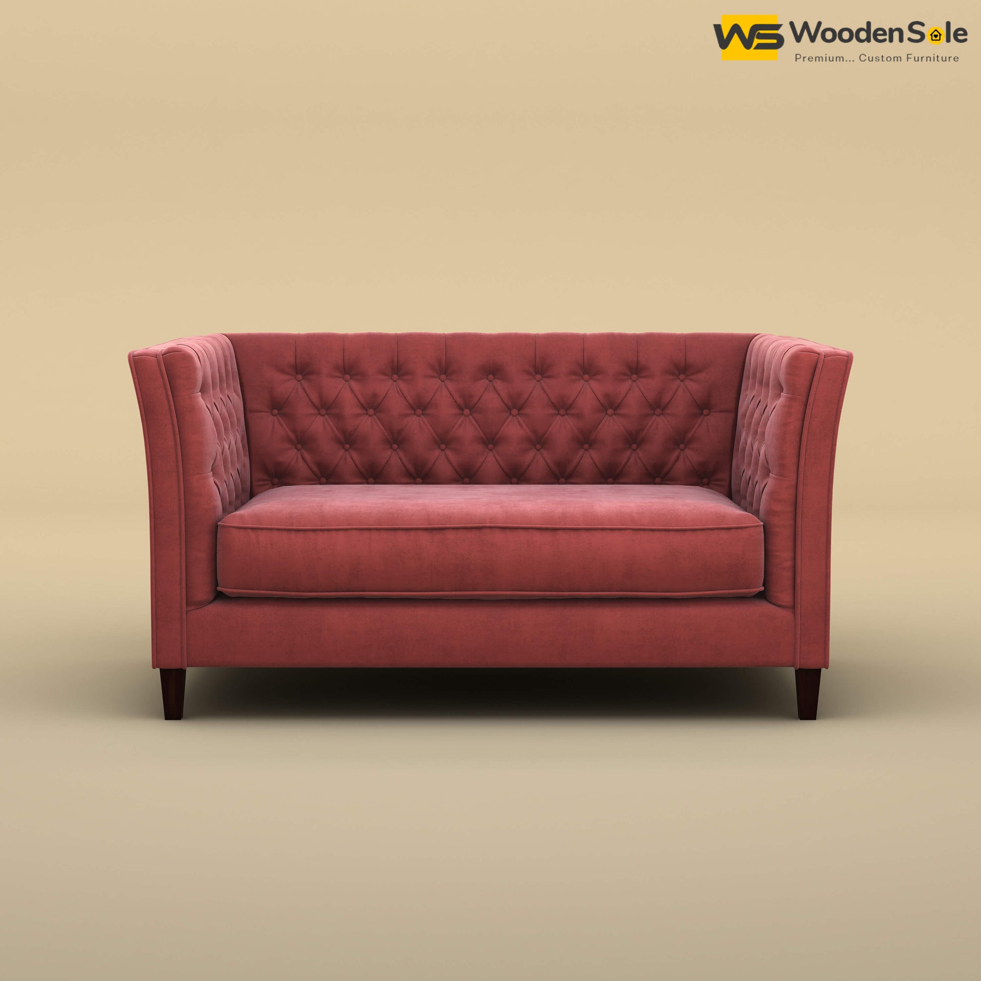 Divit Loveseat (Velvet, Pink)