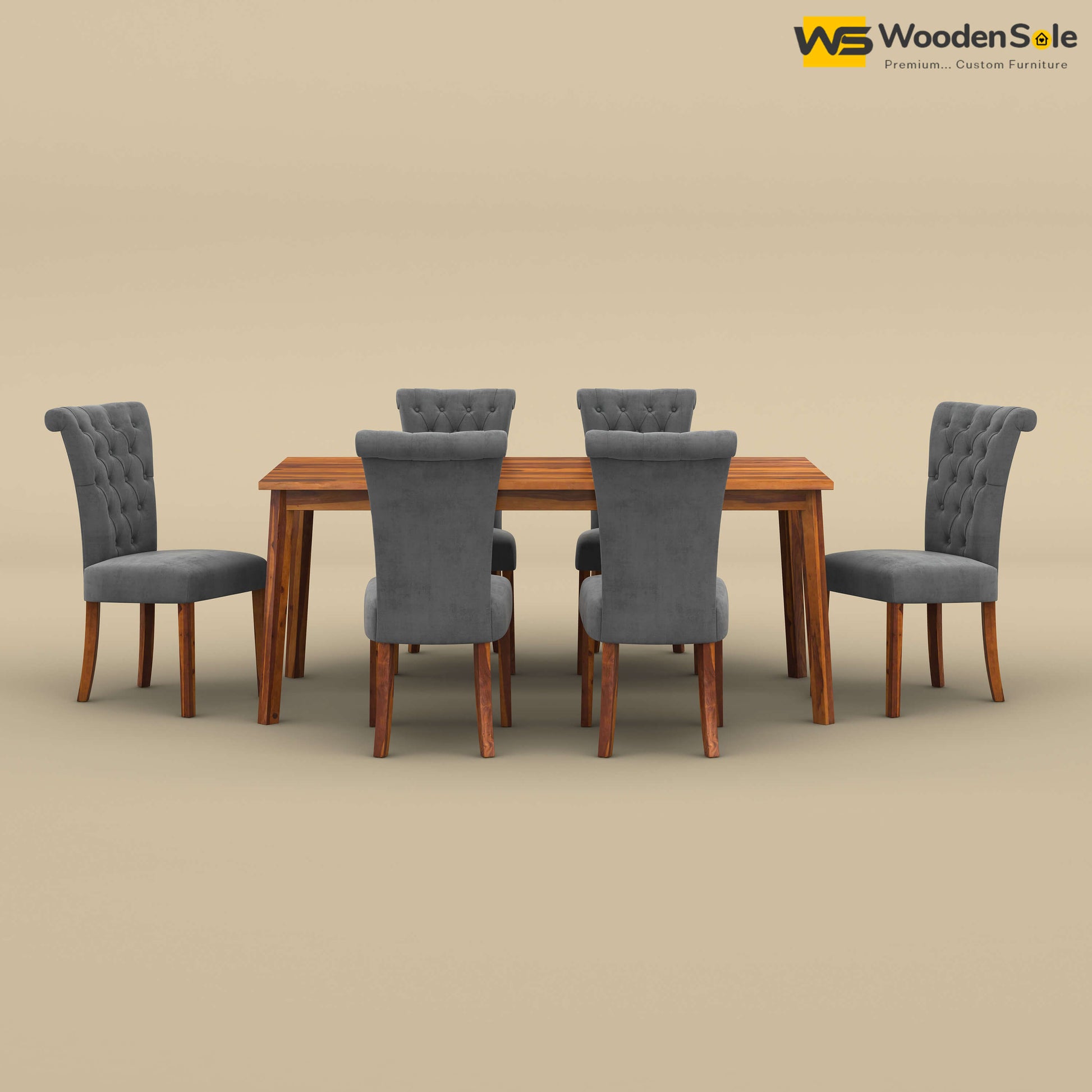 Kia 6 Seater Dining Set (Honey Finish)