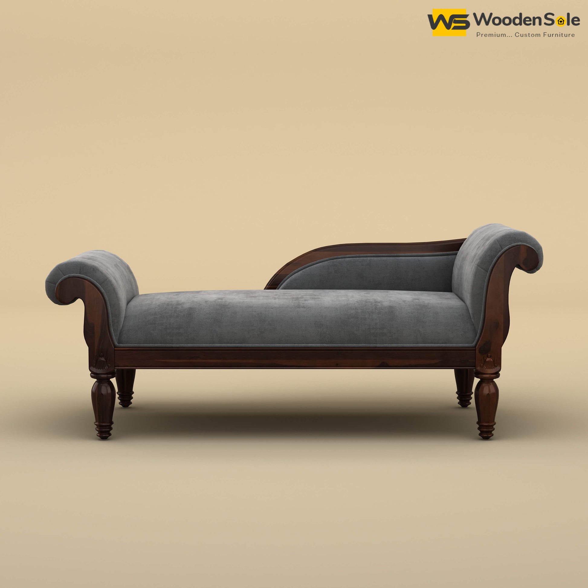 Virat Chaise Lounge (Velvet, Charcoal Gray)