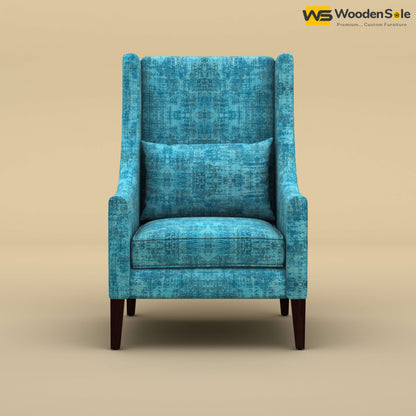 Bonito High Back Lounge Chair (Cotton, Teal Blue)