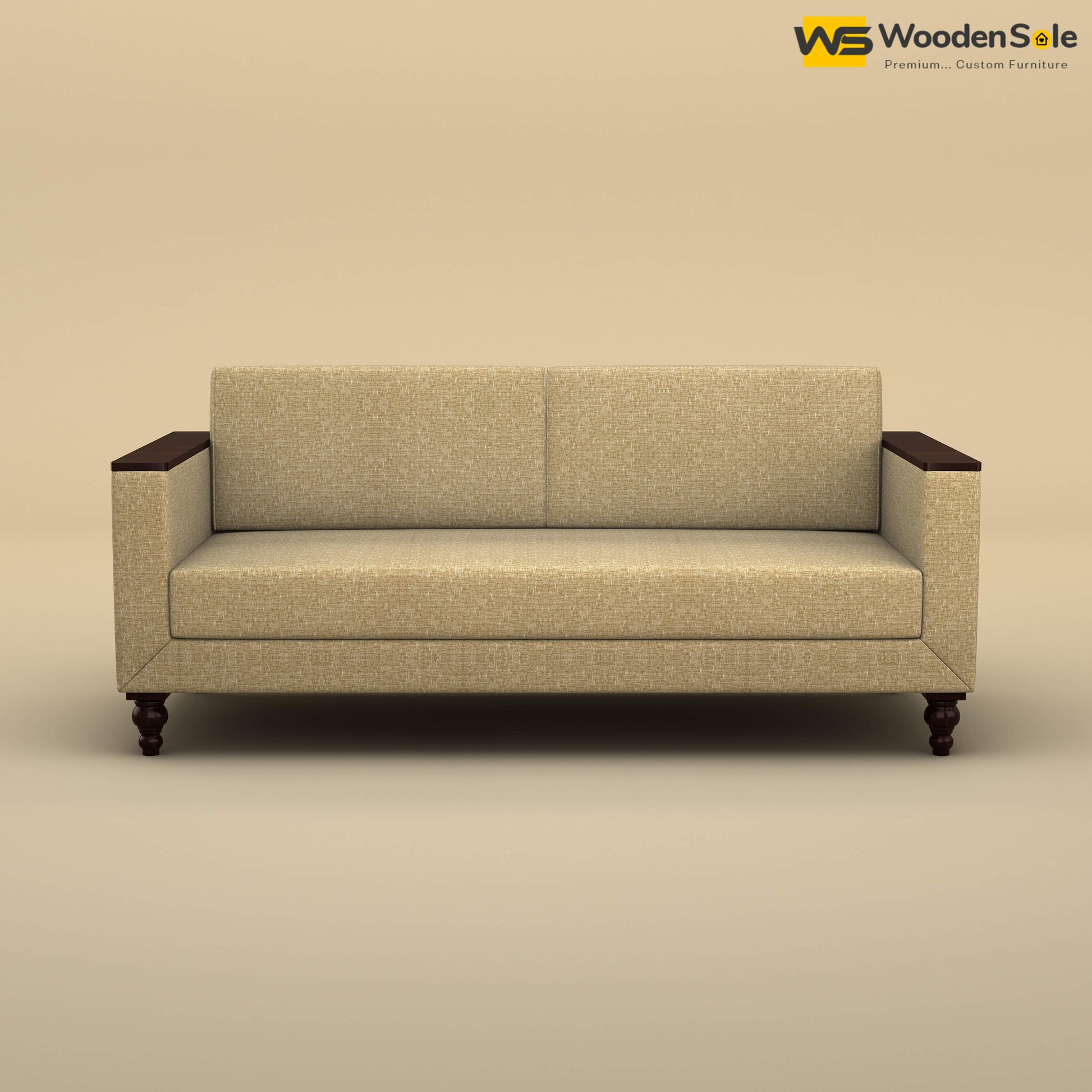 Tivoli 3 Seater Fabric Sofa (Cotton, Faux Cream)