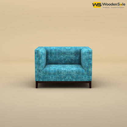 Loren One Seater Fabric Sofa (Cotton, Teal Blue)