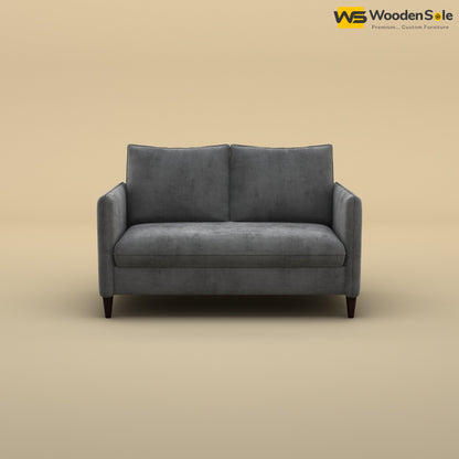 Citron 2 Seater Fabric Sofa (Velvet, Charcoal Gray)