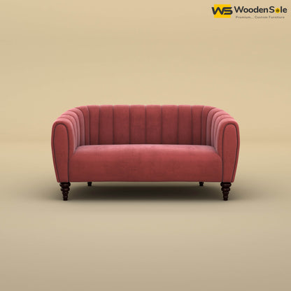 Amaya Two Seater Fabric Sofa (Velvet, Pink)