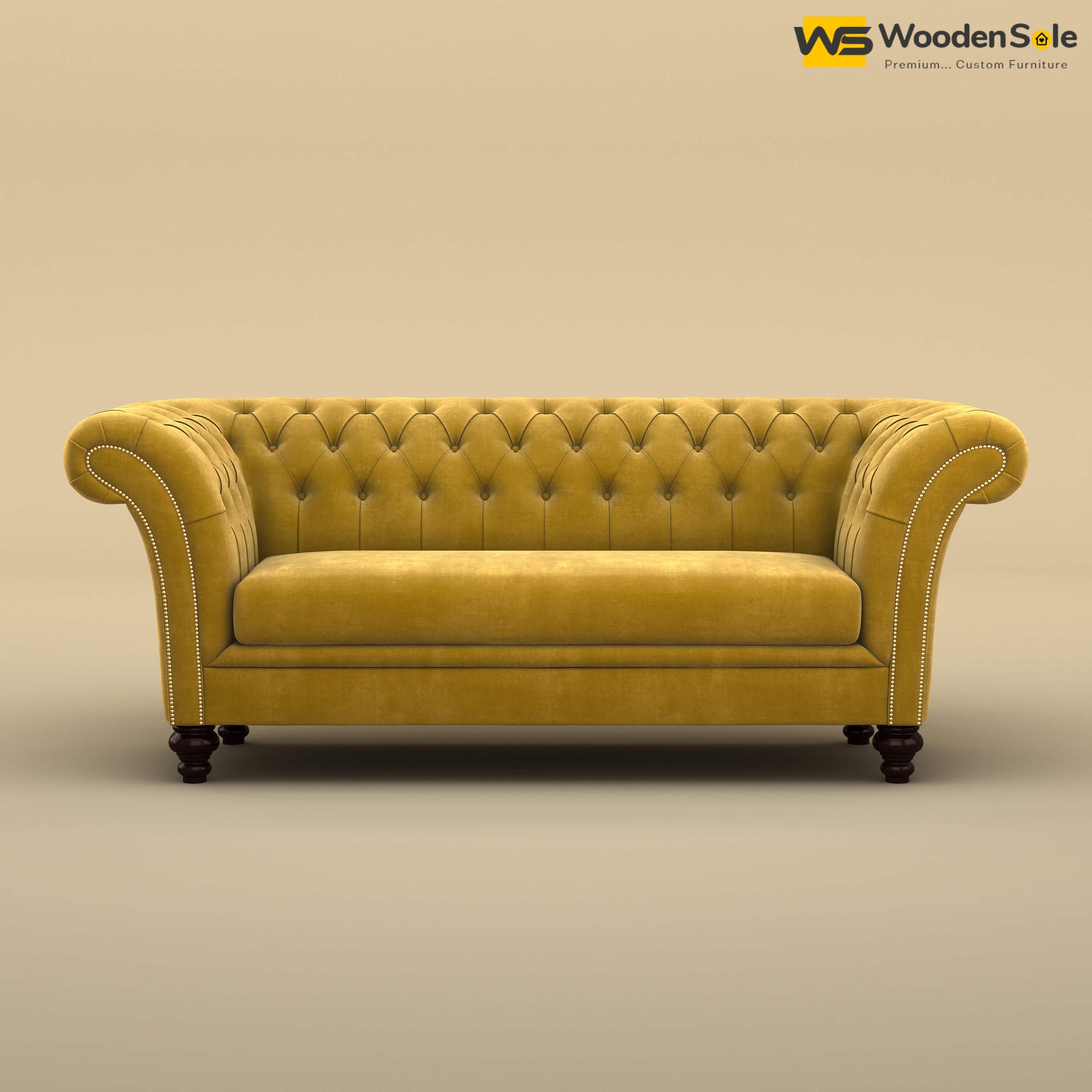 Rolex Loveseat (Velvet, Mustard Yellow)