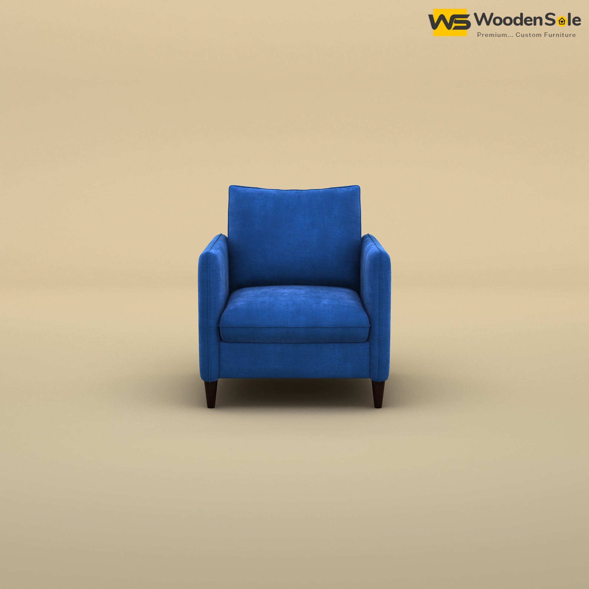 Citron 1 Seater Fabric Sofa (Velvet, Royal Blue)