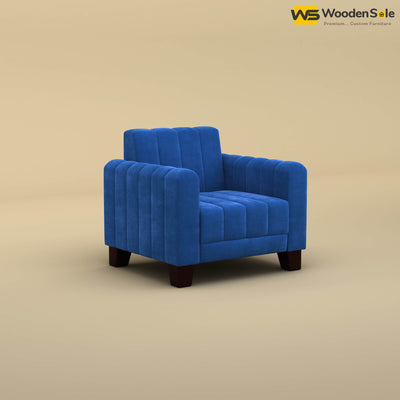 Furo 1 Seater Fabric Sofa (Velvet, Royal Blue)