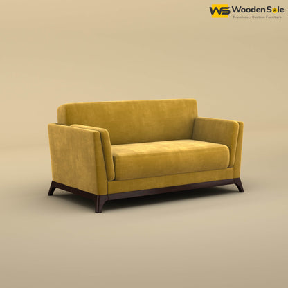Bruno 2 Seater Sofa (Velvet, Mustard Yellow)