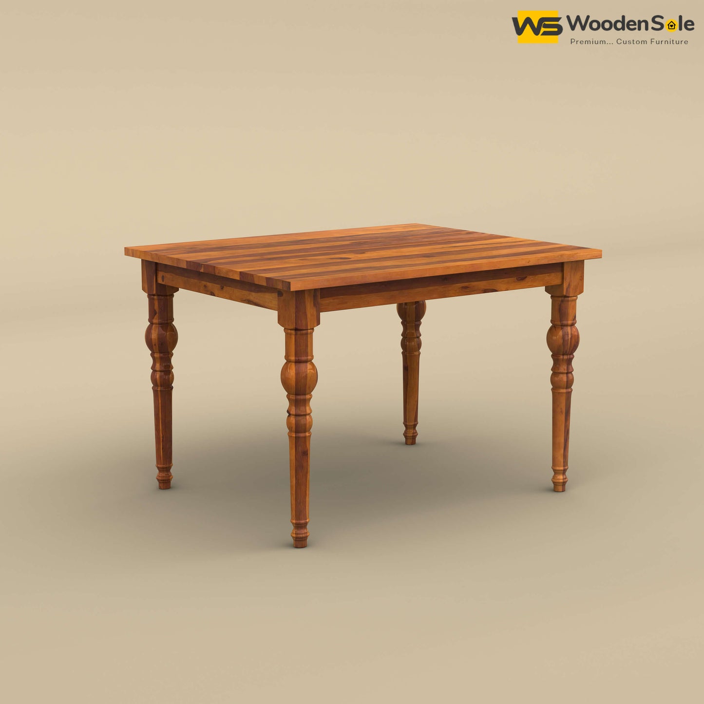 Elliot Dining Table 4 Seater Set (Honey Finish)