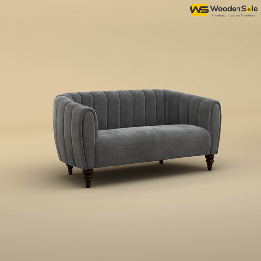 Amaya Two Seater Fabric Sofa (Velvet, Charcoal Gray)