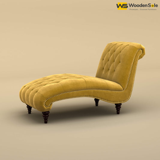 Toronto Chaise Lounge (Velvet, Mustard Yellow)