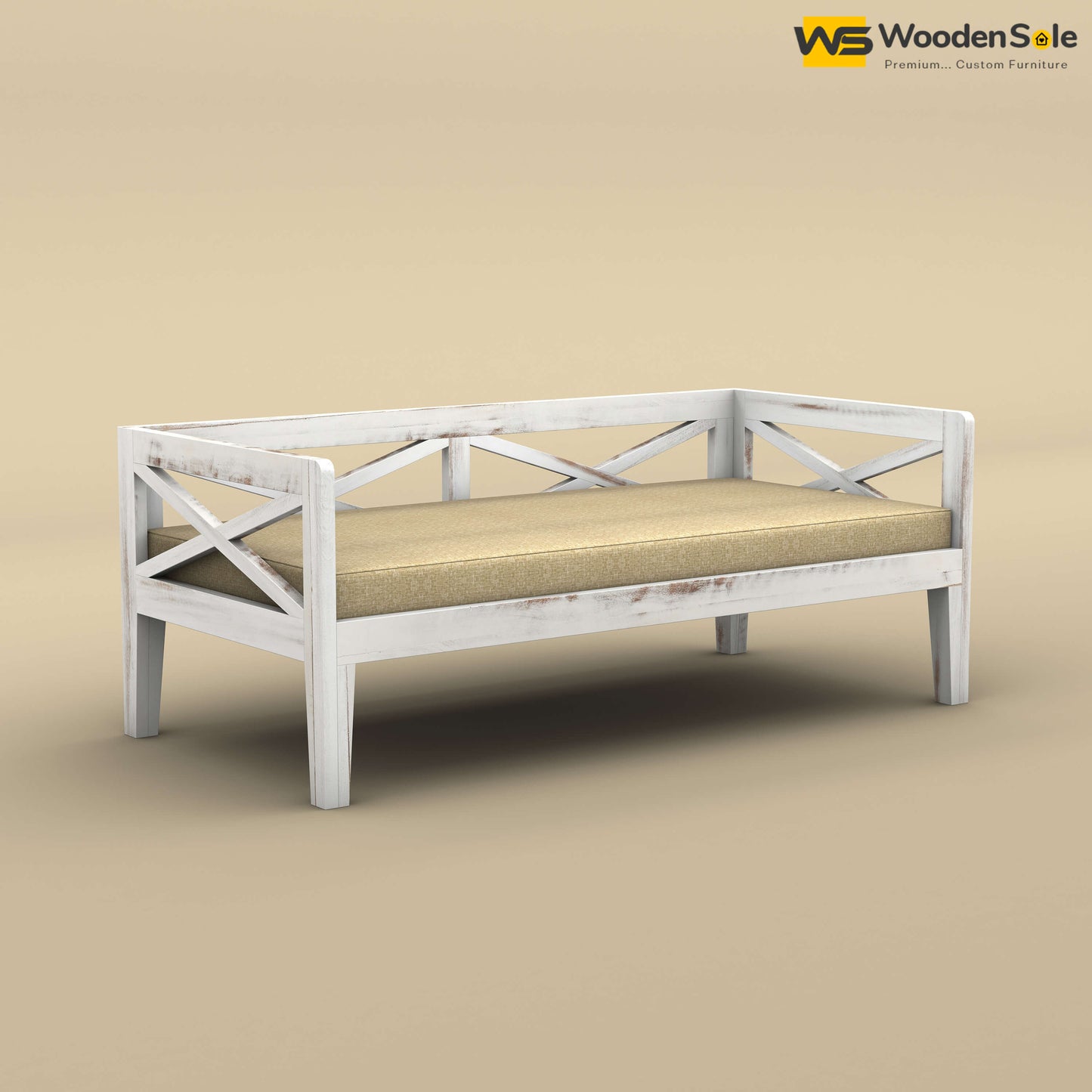 Edward Diwan Bed With Mattress (Distress Finish)