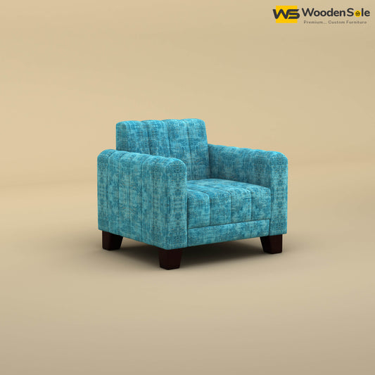 Furo 1 Seater Fabric Sofa (Cotton, Teal Blue)