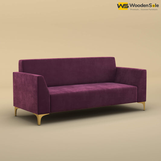 Nayobi 3 Seater Sofa (Velvet, Dark Purple)