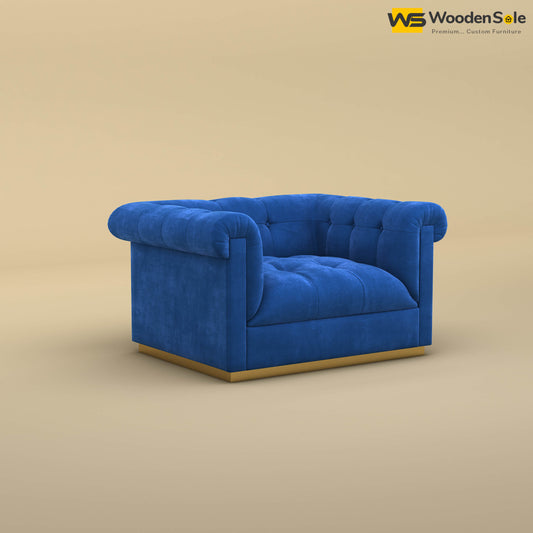 Morrison 1 Seater Fabric Sofa (Velvet, Royal Blue)