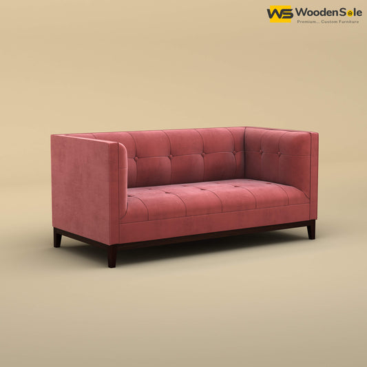 Loren Two Seater Fabric Sofa (Velvet, Pink)