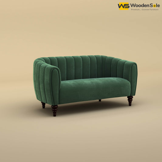 Amaya Two Seater Fabric Sofa (Velvet, Forest Green)