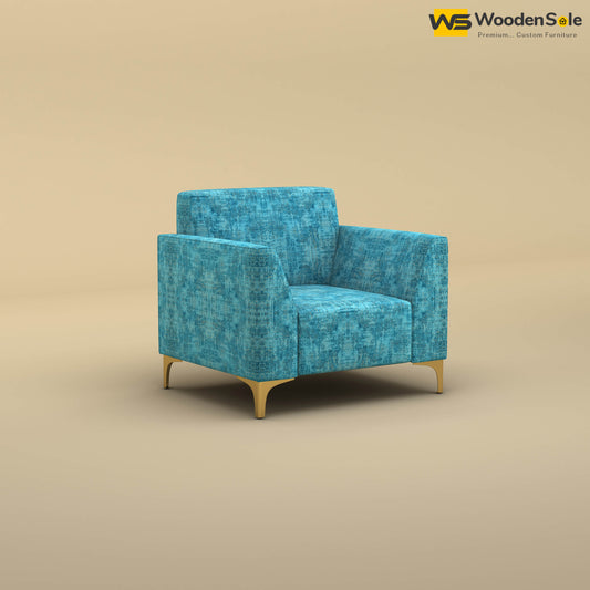 Nayobi 1 Seater Sofa (Cotton, Teal Blue)
