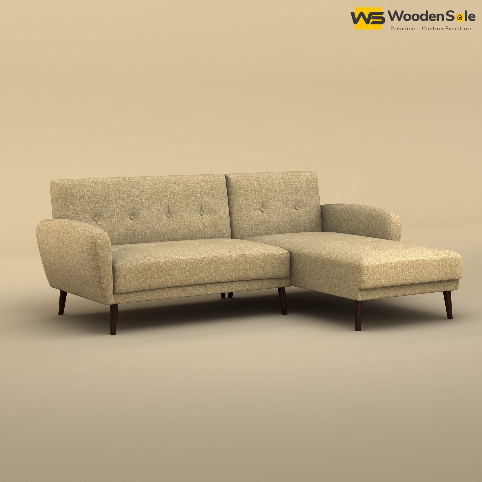 Daisy L Shape Sofa (Cotton, Faux Cream)