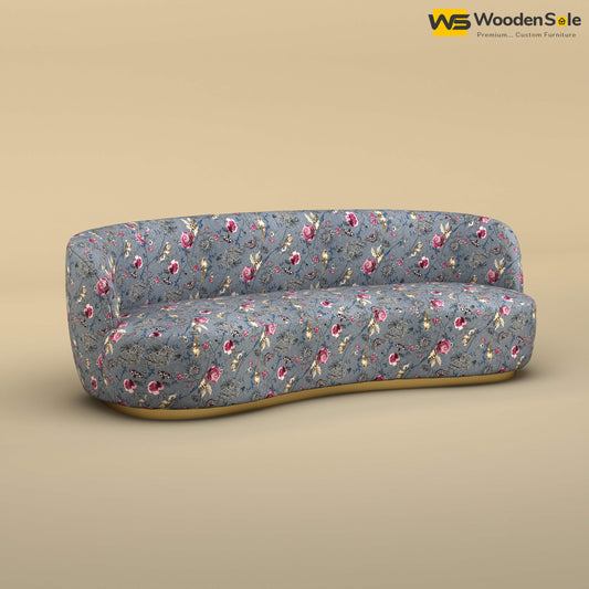 Rene Curved Modern 3-Seater Sofa (Cotton, Floral Printed)
