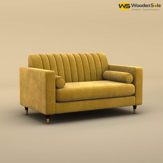 Sashwat Loveseat (Velvet, Mustard Yellow)