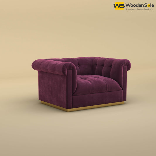 Morrison 1 Seater Fabric Sofa (Velvet, Dark Purple)