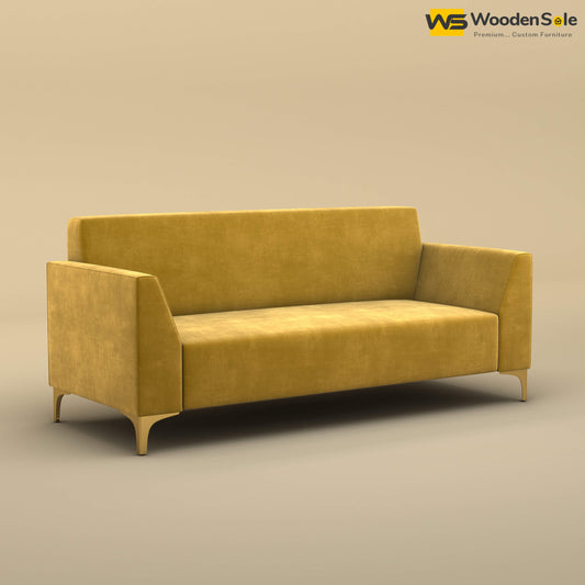 Nayobi 3 Seater Sofa (Velvet, Mustard Yellow)