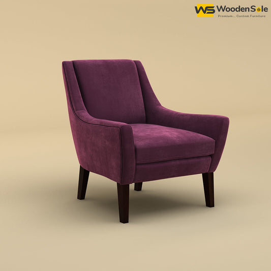 Oscar Lounge Chair (Velvet, Dark Purple)