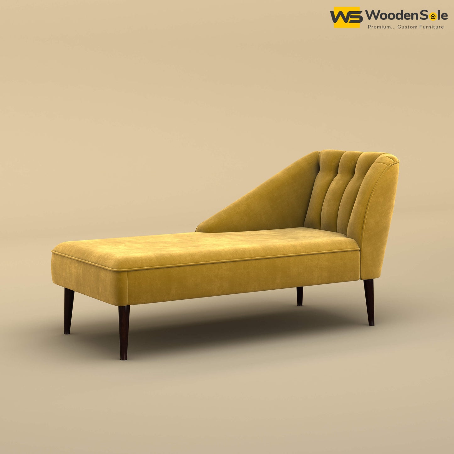 Perla Chaise Lounge (Velvet, Mustard Yellow)