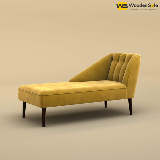 Perla Chaise Lounge (Velvet, Mustard Yellow)