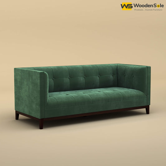 Loren Three Seater Fabric Sofa (Velvet, Forest Green)