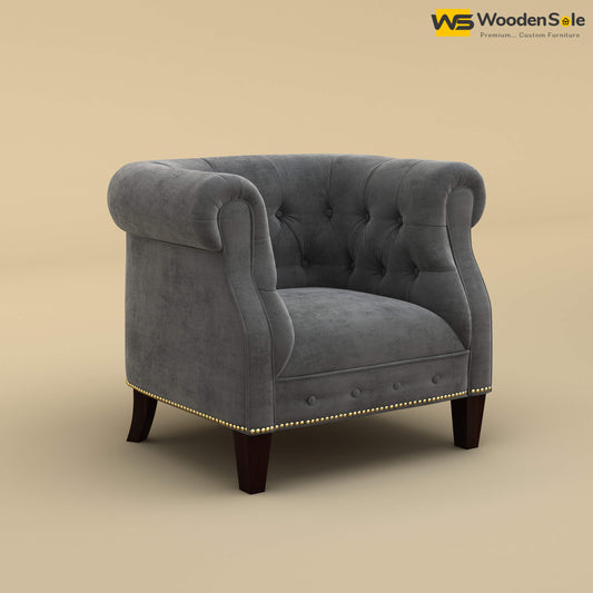 Olivia Wing Chair (Velvet, Charcoal Gray)