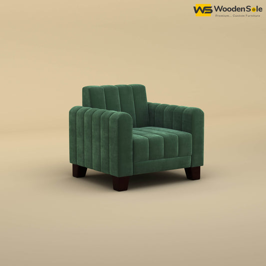 Furo 1 Seater Fabric Sofa (Velvet, Forest Green)