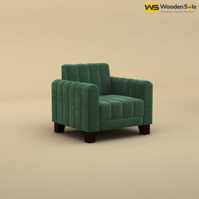 Furo 1 Seater Fabric Sofa (Velvet, Forest Green)