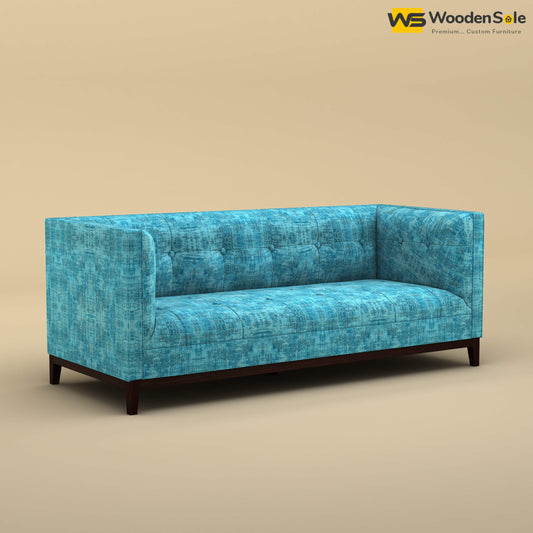 Loren Three Seater Fabric Sofa (Cotton, Teal Blue)