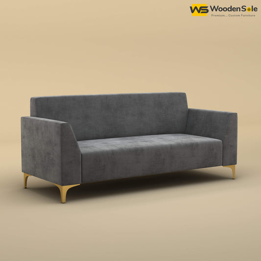 Nayobi 3 Seater Sofa (Velvet, Charcoal Gray)