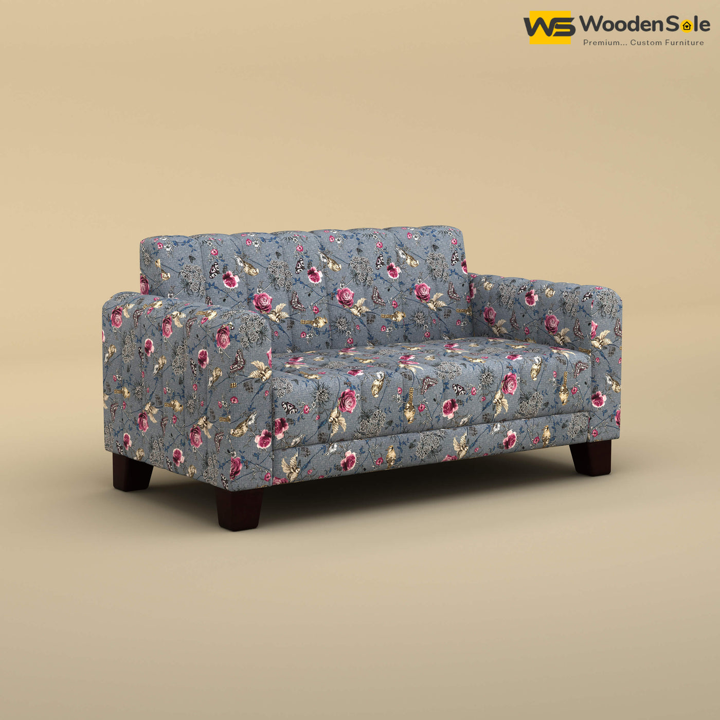 Furo 2 Seater Fabric Sofa (Cotton, Floral Printed)
