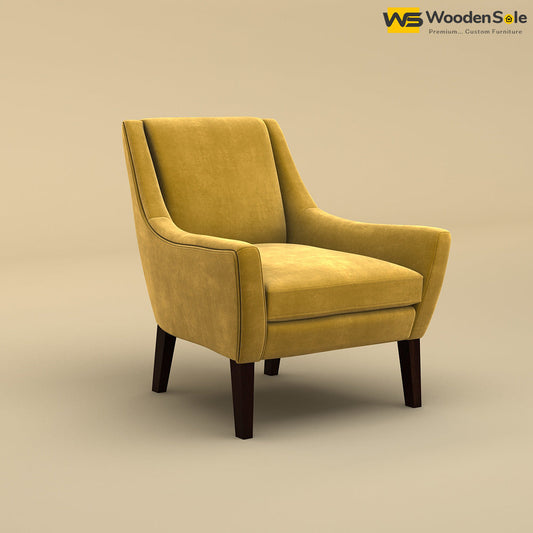 Oscar Lounge Chair (Velvet, Mustard Yellow)