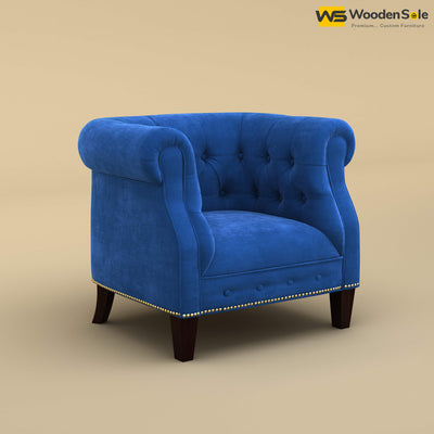 Olivia Wing Chair (Velvet, Royal Blue)