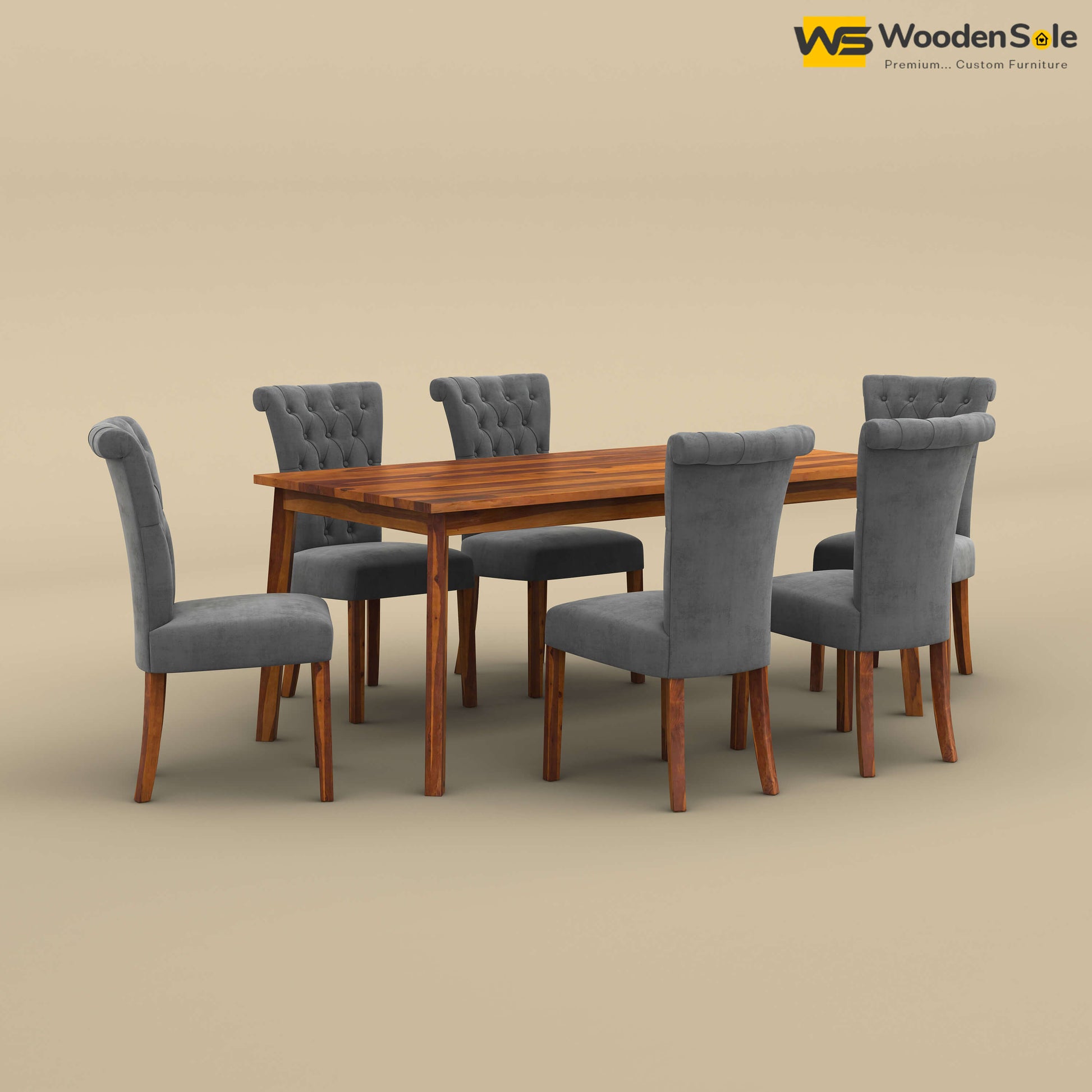 Kia 6 Seater Dining Set (Honey Finish)