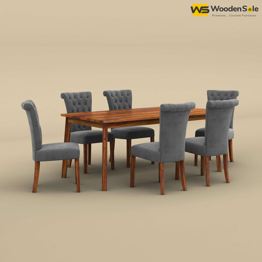Kia 6 Seater Dining Set (Honey Finish)