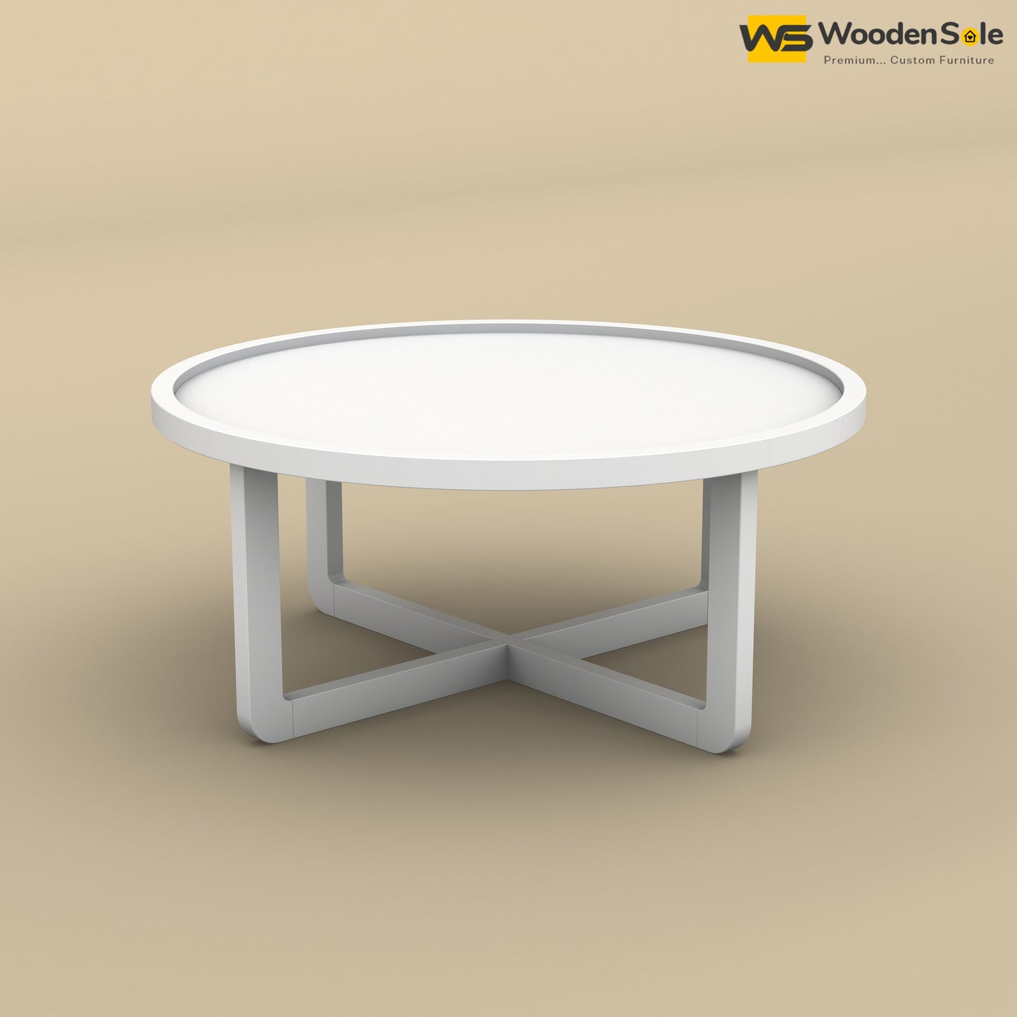 Dom Round Coffee Table (White Finish)