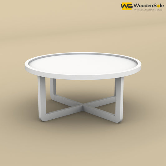 Dom Round Coffee Table (White Finish)