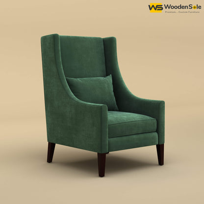 Bonito High Back Lounge Chair (Velvet, Forest Green)