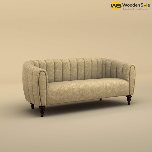Amaya Three Seater Fabric Sofa (Cotton, Faux Cream)