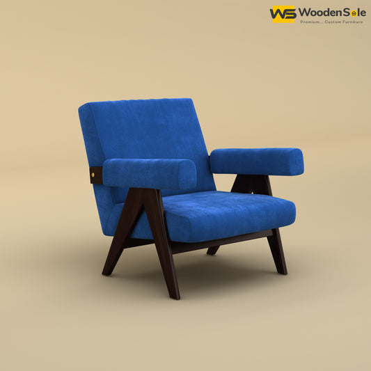 Capri Lounge Chair (Velvet, Royal Blue)