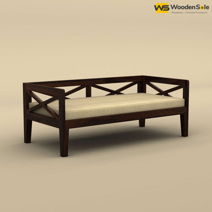 Edward Diwan Bed With Mattress (Walnut Finish)