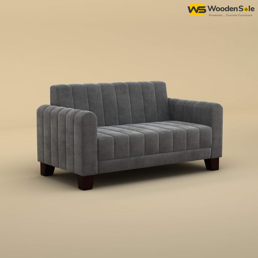 Furo 2 Seater Fabric Sofa (Velvet, Charcoal Gray)
